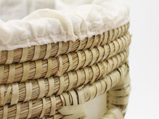 Wäschekorb aus Seegras mit Deckel, Ø 40 x 50 cm, Wäschesammler