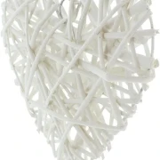 2 Hänger "Herz" aus Weide, 20cm, weiß, Wanddeko, Türschmuck, Hochzeits-Deko