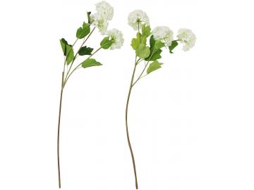 2x Kunst Blume 'Hortensie' 70cm lang, weiß, künstliche Textil Deko Blüten