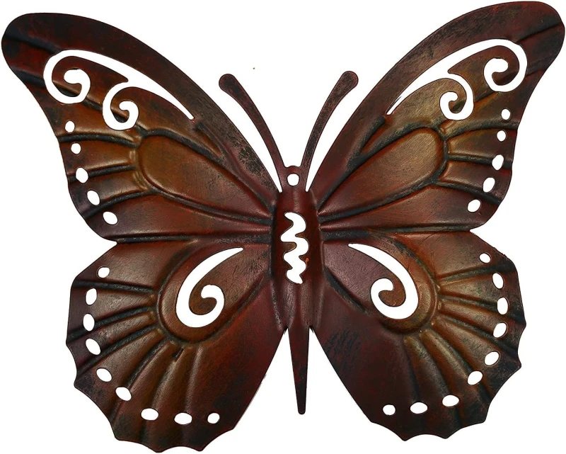 3 Schmetterlinge aus Metall, 24x19 cm, Wanddeko, Wandschmuck