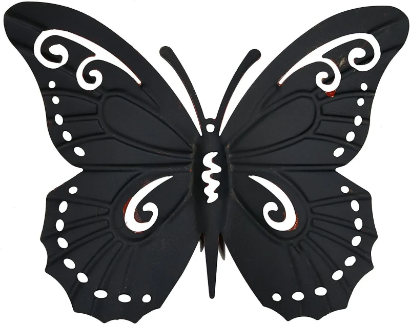 3 Schmetterlinge aus Metall, 24x19 cm, Wanddeko, Wandschmuck