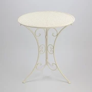 3 tlg. Bistroset “White Romance” aus Metall, weiß, Gartenmöbel Tisch + 2 Stühle