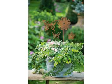 Gartenstecker "Blume & Schmetterling", 4er Set