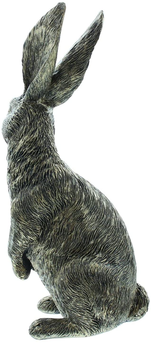 Hase in antiker Messing Optik, 26 cm hoch, Garten Dekofigur, Osterhase, Osterdeko