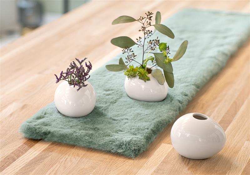 3x Mini-Vase in Ei-Form aus Porzellan, creme glänzend, Blumenvase, Osterdeko
