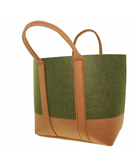 Filztasche in grün / braun, Einkaufstasche, Tragetasche