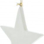 Sternhänger im 12 Set aus Porzellan, weiß, Weihnachtsbaumschmuck