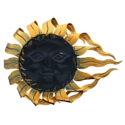 3D Wandbild "Flammende Sonne" aus Metall 65x50 cm, bronze / gold