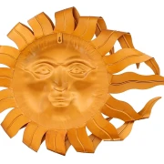 3D Wandbild "Flammende Sonne" aus Metall 65x50 cm, bronze / gold