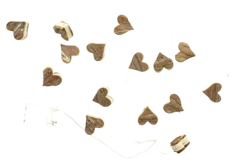 LED-Lichterkette "Holzherzchen"