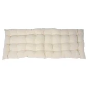 Bankauflage "Beige" aus Baumwolle, 40x120 cm, dick gepolstert, Sitzauflage für Gartenbank