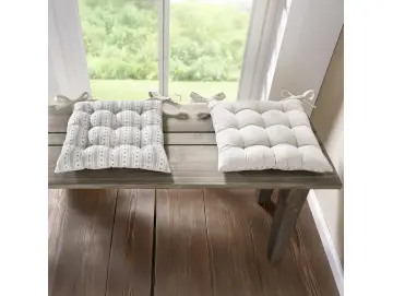 Cottage Stuhlkissen mit Herzstoff 40 x 40 cm