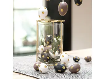 Deko-Ei "Goldpunkte", 18er Set