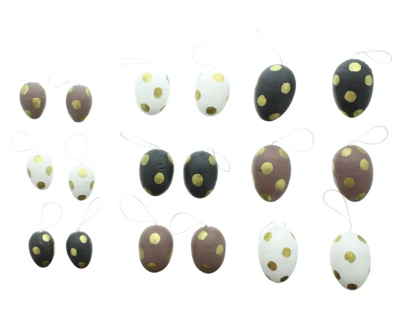 Deko-Ei "Goldpunkte", 18er Set