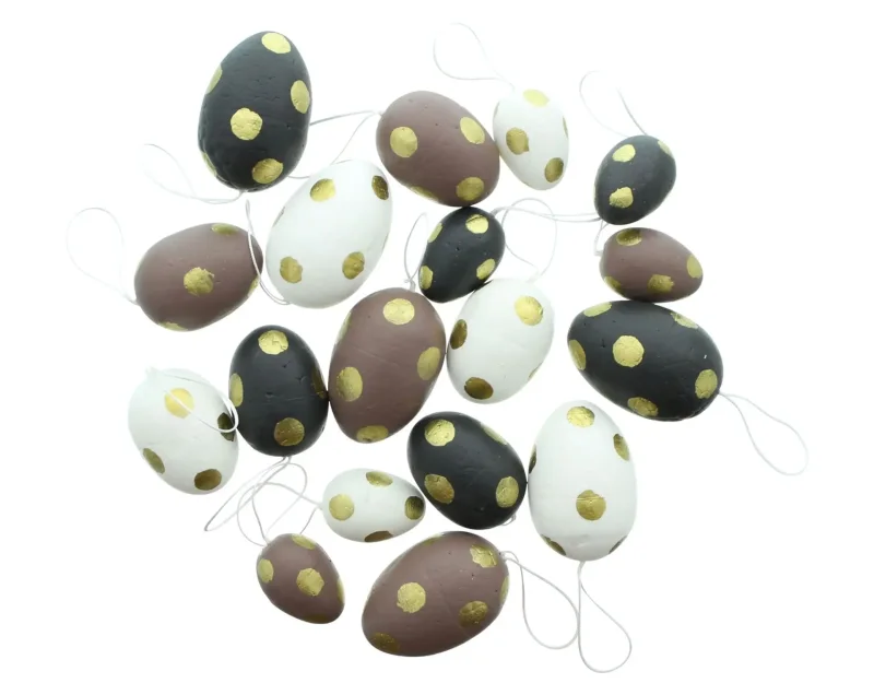 Deko-Ei "Goldpunkte", 18er Set