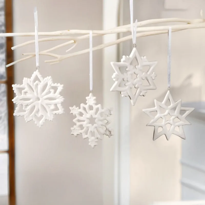 Deko-Hänger "Schneekristall", 4er Set