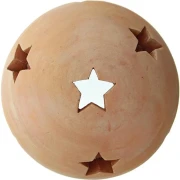 Dekokugel "Sterne" aus Terracotta, Ø 30 cm, Windlicht, Kerzenhalter, Gartenkugel, Gartendeko für Draußen