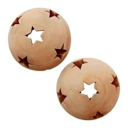 Dekokugel "Sterne" klein im 2er Set aus Terracotta, Ø 12 cm  Garten-Windlicht