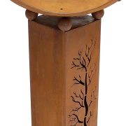 Dekosäule mit Feuerschale aus Metall in Rost Optik, Gartendeko, Feuerstelle