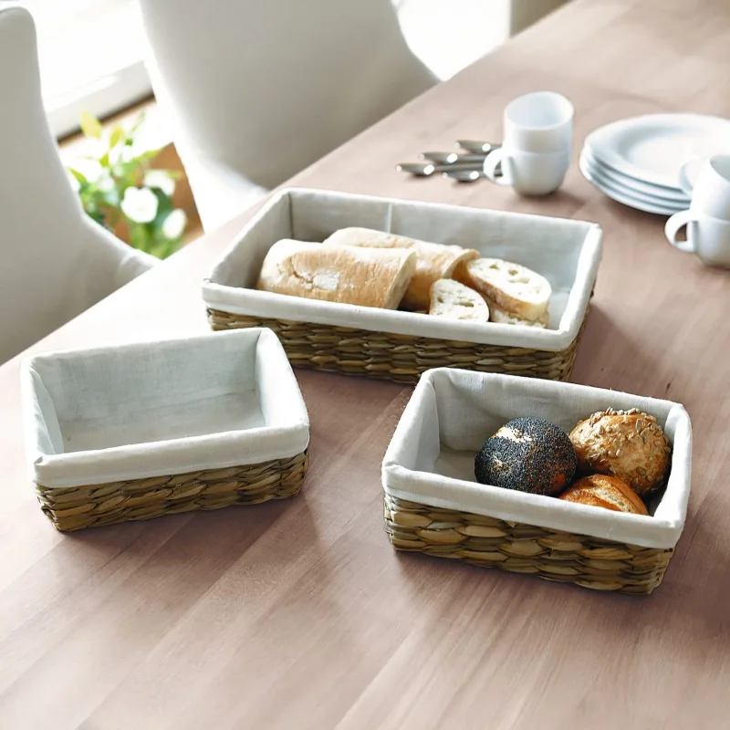 Eckiges Korbset, 3tlg.