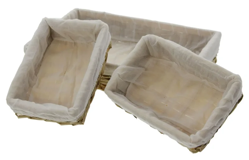 Eckiges Korbset, 3tlg.