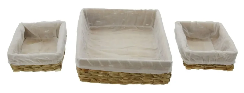 Eckiges Korbset, 3tlg.