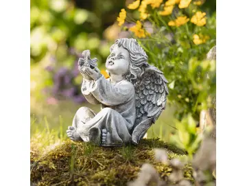 Figur "Engel mit Vogel"