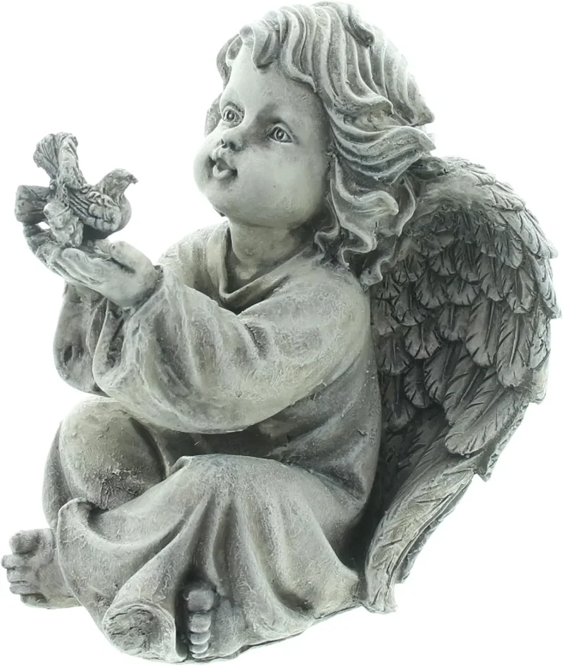 Figur "Engel mit Vogel"