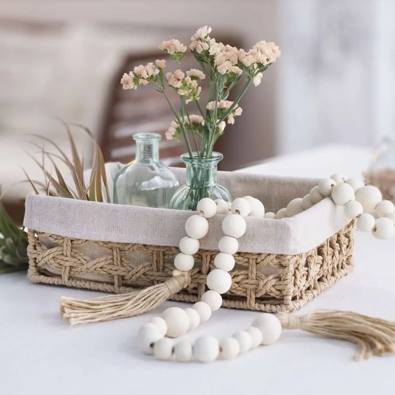 Füllkorb Arte, Papierschnur, Metallrahmen, Stoffeinsatz 70% Baumwolle, 30% Leinen Maße: 31 x 21 x 10 cm