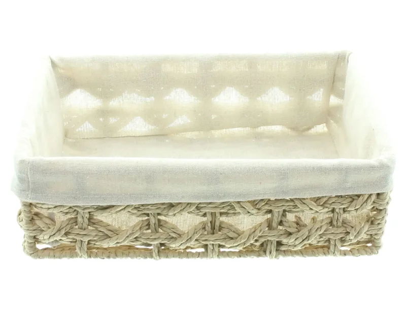 Füllkorb Arte, Papierschnur, Metallrahmen, Stoffeinsatz 70% Baumwolle, 30% Leinen Maße: 31 x 21 x 10 cm