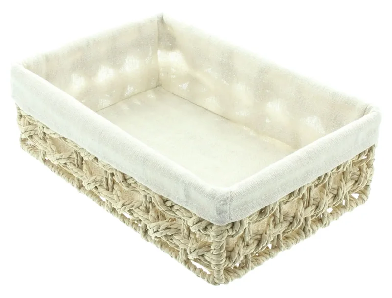 Füllkorb Arte, Papierschnur, Metallrahmen, Stoffeinsatz 70% Baumwolle, 30% Leinen Maße: 31 x 21 x 10 cm