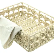 Füllkorb Arte, Papierschnur, Metallrahmen, Stoffeinsatz 70% Baumwolle, 30% Leinen Maße: 31 x 21 x 10 cm