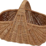 Großer Einkaufskorb "Muschel" aus Weide, braun, 50x32 cm, robust & stabil, Tragekorb, Picknickkorb