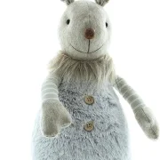 Hasenfigur Langohr – Liebevoll Gefertigte Osterdeko mit Ausziehbaren Beinen, Verschiedene Textilien, Max. Höhe 60 cm für den Innenbereich