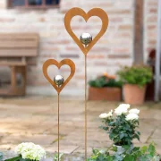 Herzstecker "Silberkugel", 2er Set