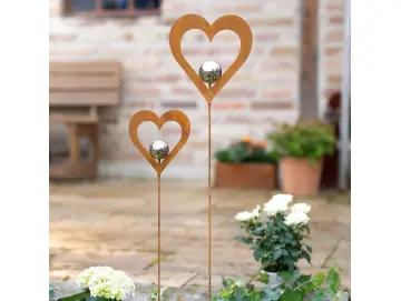 Herzstecker "Silberkugel", 2er Set