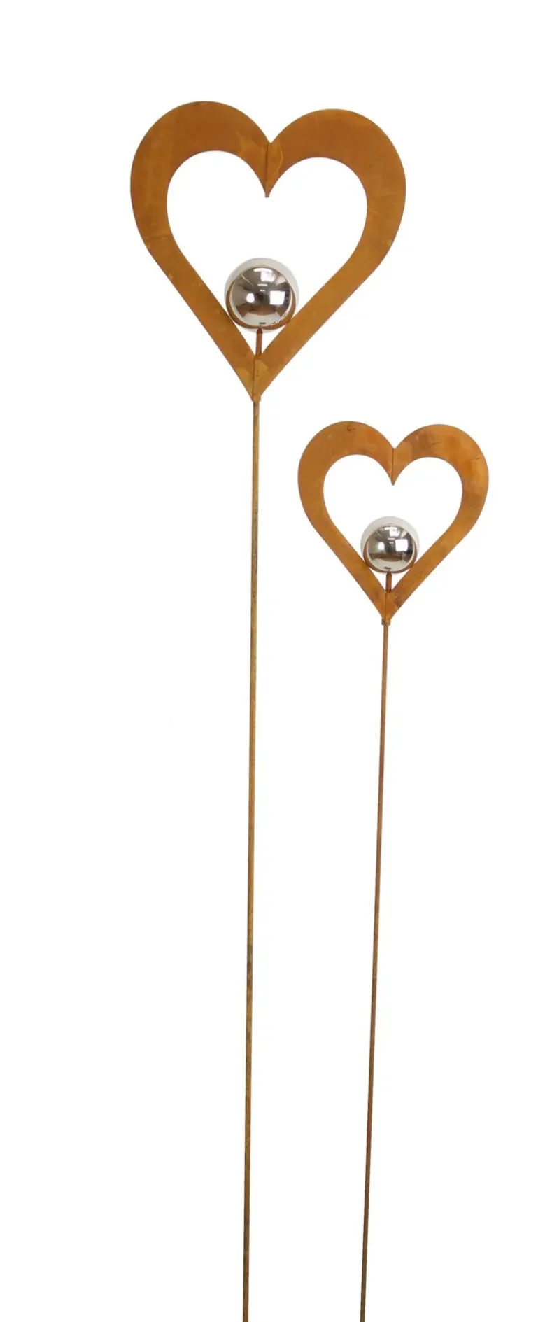 Herzstecker "Silberkugel", 2er Set