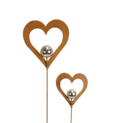 Herzstecker "Silberkugel", 2er Set