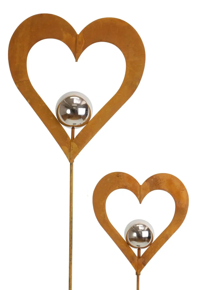 Herzstecker "Silberkugel", 2er Set