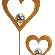 Herzstecker "Silberkugel", 2er Set