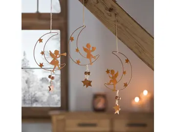 Hänger "Engel auf Mond", 3er Set