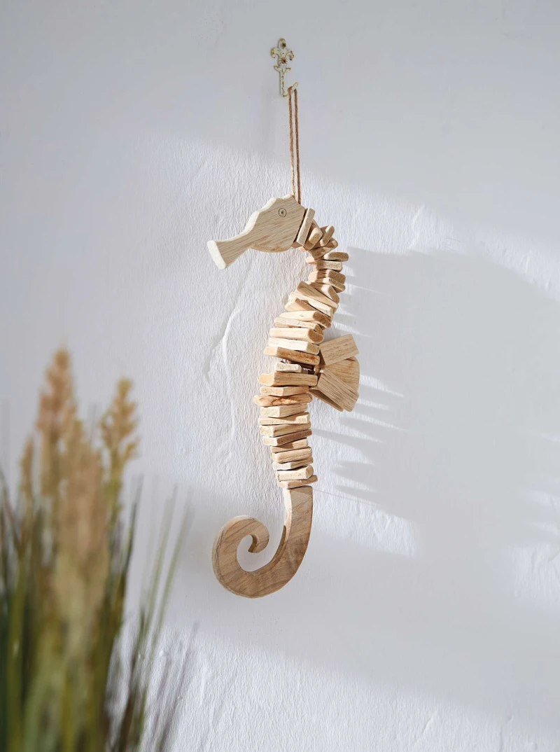 Hänger Seepferdchen, Treibholz, Metall Maße: Höhe 45 cm, Gartenfiguren, Hozdeko, Skulpturen