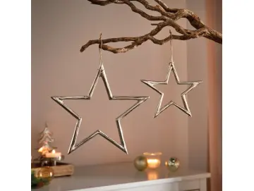 Hänger "Silberstern", 2er Set