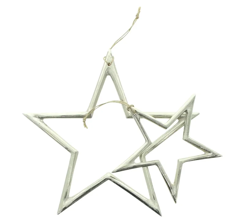Hänger "Silberstern", 2er Set