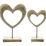 Holzdeko "Herz", 2er Set