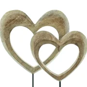 Holzdeko "Herz", 2er Set