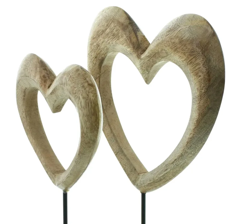 Holzdeko "Herz", 2er Set