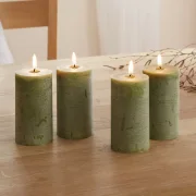 Kerze "Rustic Green", 4er Set