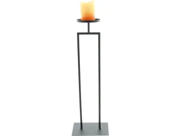 Kerzenhalter "Modern" aus Metall, anthrazit, 60 cm hoch, Kerzenständer, Kerzensäule, Standleuchter, Bodenkerzenständer
