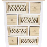 Kommode "Makramee" aus Holz & Textil, 56 x 77 cm, 8 Schubladen, Schubladenkommode Boho Chic